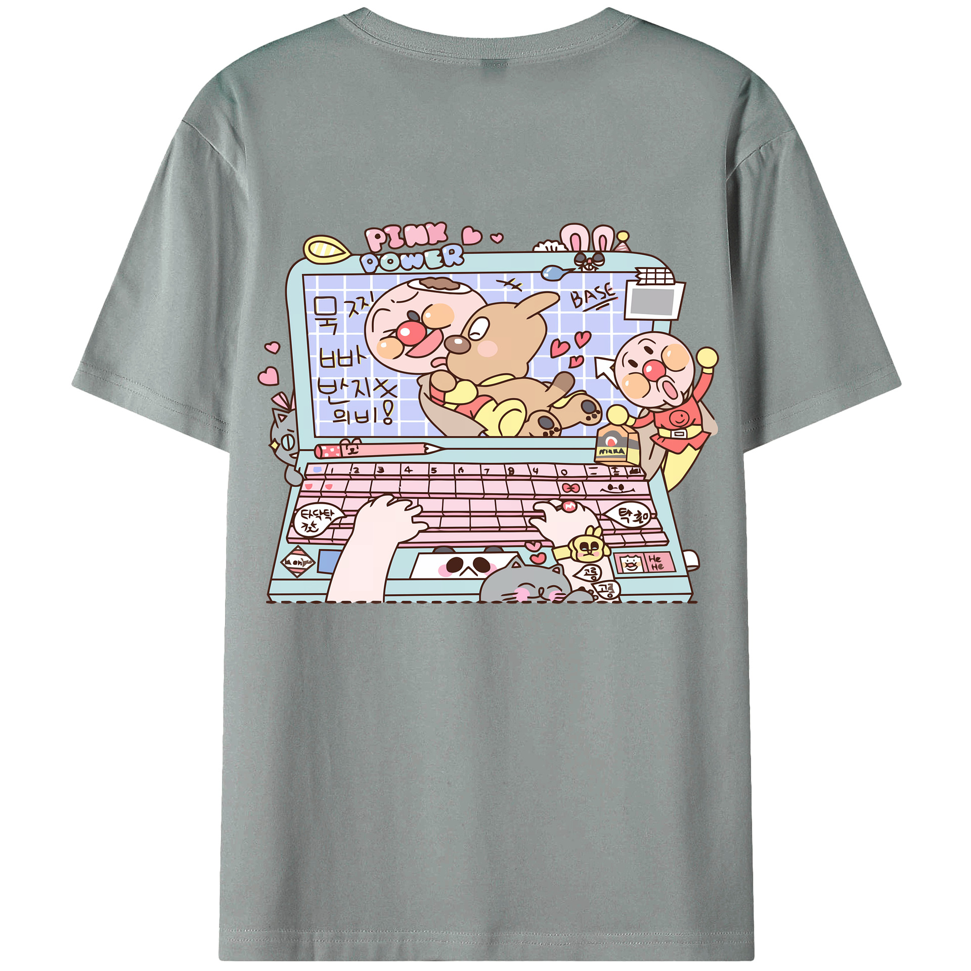 （画像用） アンパンマン Anpanman 綿100％ メンズ半袖Tシャツ（バックプリント） 通気性